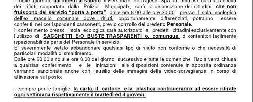 Calatafimi Segesta: cambiamenti per la raccolta differenziata porta a porta